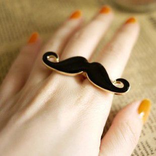 Anel Mustache - Preto